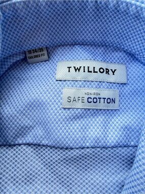 Twillory Tailored Fit 16 34/35 Light BlueNon-Iron Dress Shirt